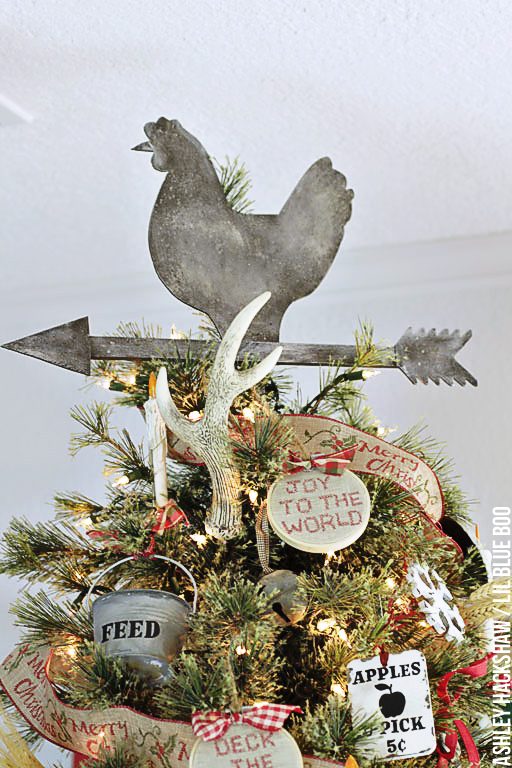 DIY Christmas tree topper - rustic weather vane 