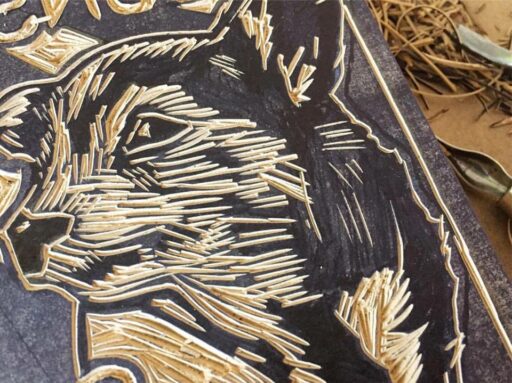 Linocut - Etsy shop art - Animal Dog Print