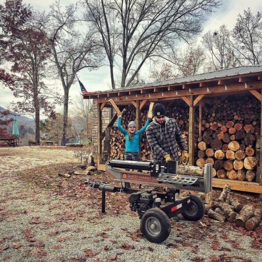 winter is coming - splitting and stocking firewood - firewood shed 