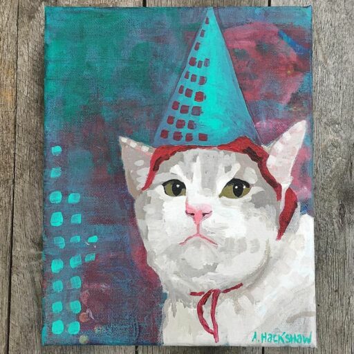 A Cat in a hat - Painting of the day