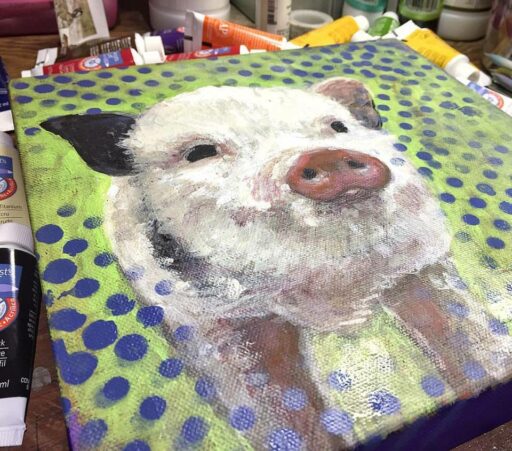 Piggy Painting - Week 3 Painting a Day 365 Project