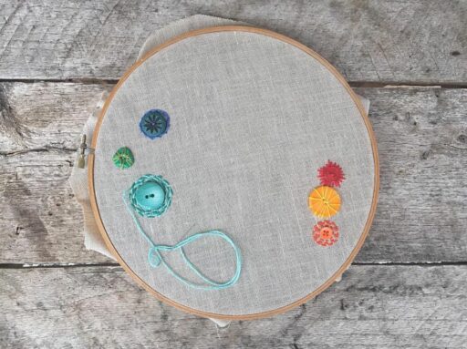 a stitch a day - one embroidery stitch a day to this hoop for the entire year 