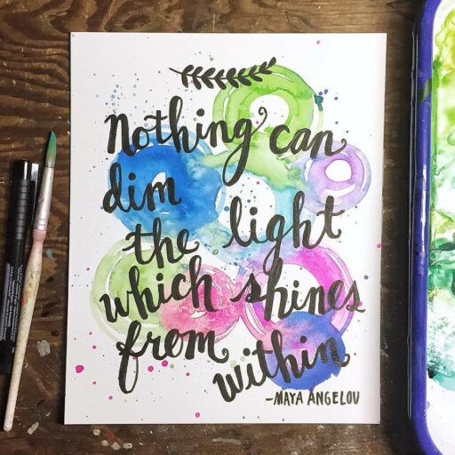 Daily Painting - Maya Angelou Quote - Watercolor 