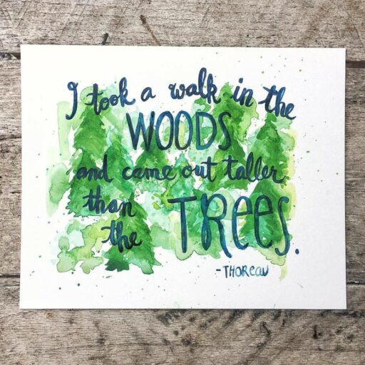 Daily Painting - Thoreau Quote - Watercolor 