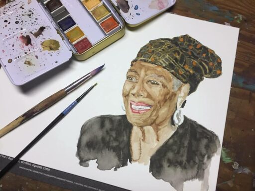 Daily Painting - Maya Angelou Portrait - Watercolor 