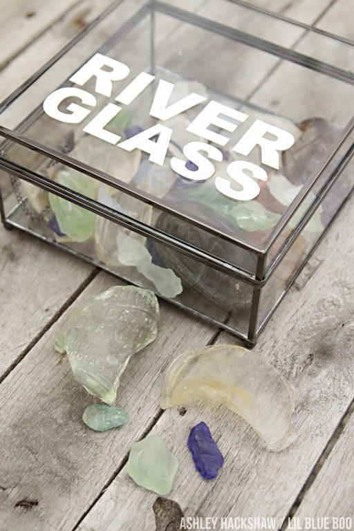 Organizing sea glass and other items using shadow boxes for display 