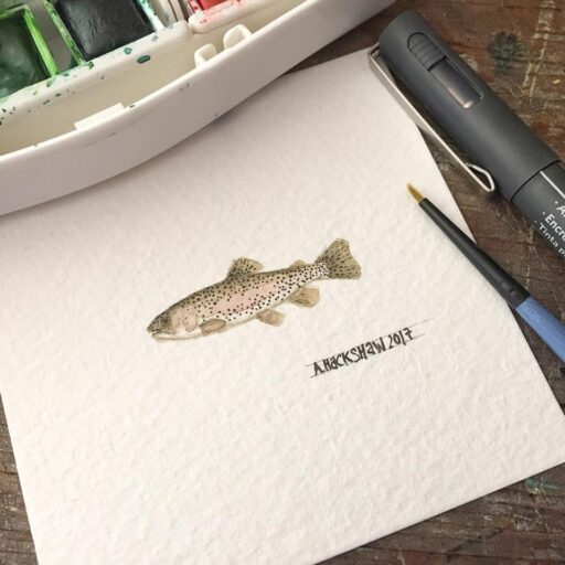 Tiny Trout Painting - Ashley Hackshaw - 365 Project - Daily Painting 