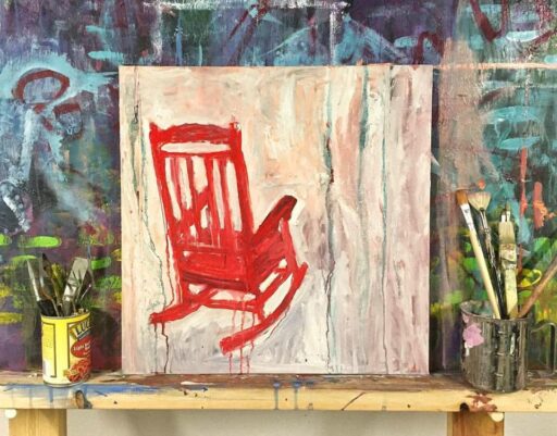 Acrylic Rocking Chair on Canvas - Ashley Hackshaw - 365 Project - Daily Painting 