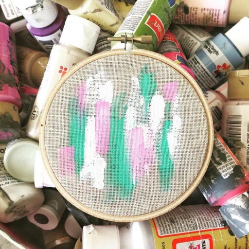 Abstract painting embroidery hoop