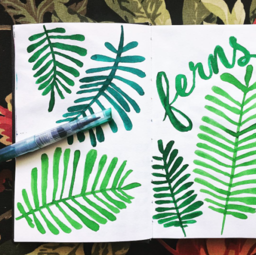 365 Project - Daily Painting - Watercolor Ferns