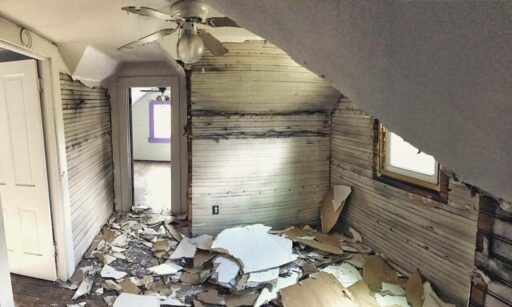 upstairs farmhouse landing - tongue and groove beadboard