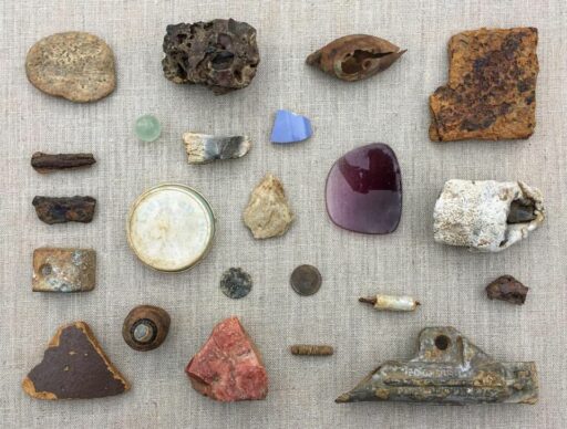 Things I Found on the Fontana Lake Bed - Found Object Collage - Metal Detecting Finds 