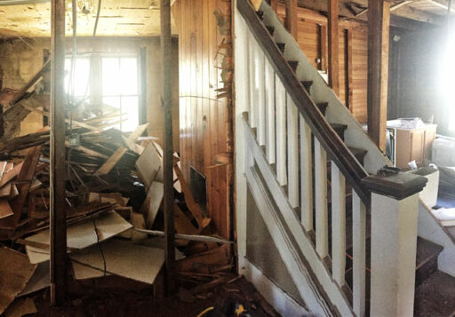 Farmhouse staircase and banister 