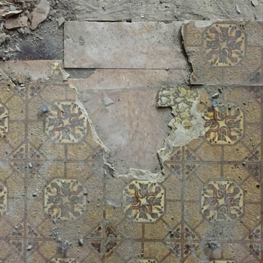 Old linoleum and vinyl flooring