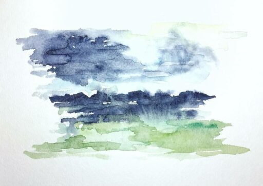 Abstract Landscape - watercolor chickens - Week 13 of 14 of my daily painting 365 project. #365project 