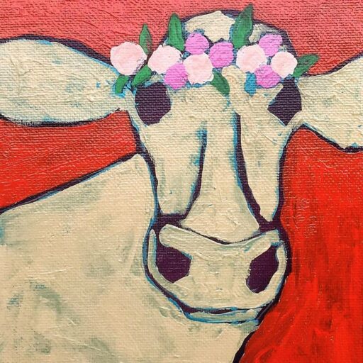 Cow Painting - Artist: Ashley Hackshaw / Lil Blue Boo