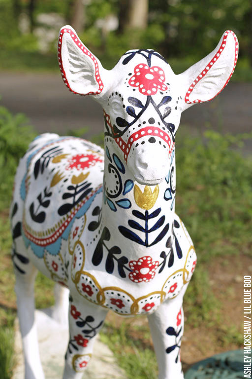 Painted Deer - Scandinavian Style Deer Sculpture