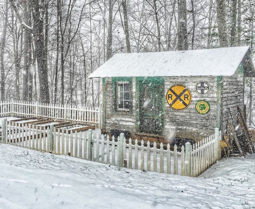 The Old Depot in the winter - chicken coop - railroad