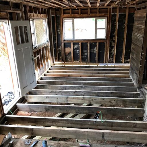 Bryson City Farmhouse floor joists at Sixty One Park