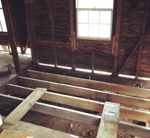 Bryson City Farmhouse floor joists at Sixty One Park