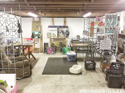 Art Studio Ideas Painting the Floor White - Basement Art Studio