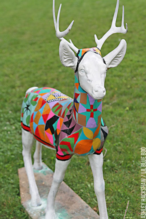 A painted quilt on concrete outdoor 1950s deer