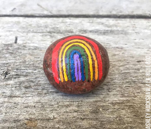 Painted Rock Ideas - Rainbow Rock - #makekindnessrock - Kindness Rocks Project - Painted Rock Ideas