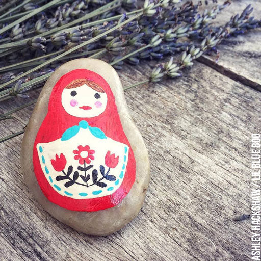 Painted Rock Ideas - Matryoshka Russian Doll Rock 