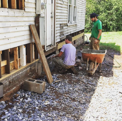 Laying Brick at the Farmhouse