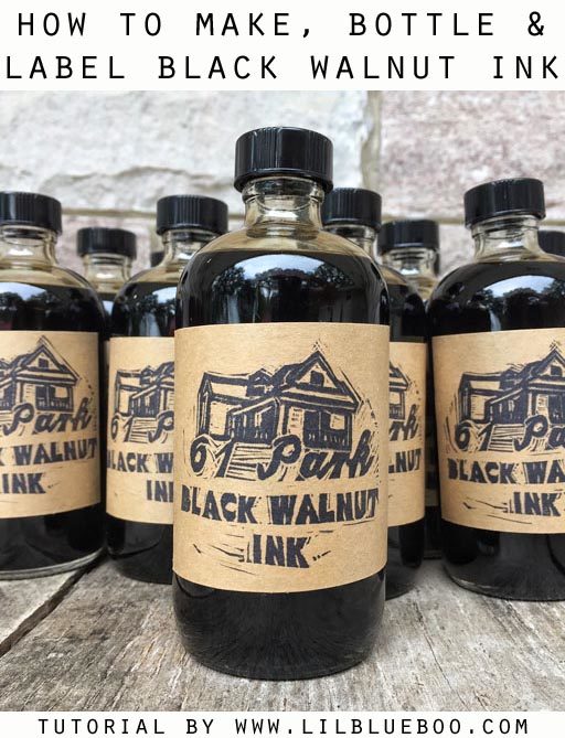 DIY Black Walnut Ink - How to Make, Bottle and Label Your Own DIY Black Walnut Ink