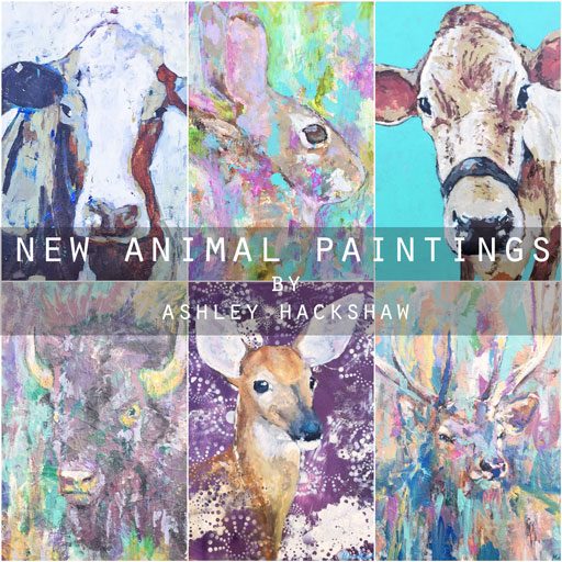 New Animal Paintings by Ashley Hackshaw / Lil Blue Boo Blog - Cow paintings
