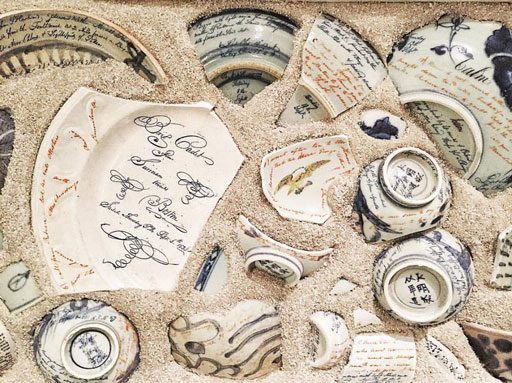 Ceramic artist Diane KW - Ship wreck shards - Cape Ann Art Museum 