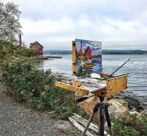 Plein Air painting in Gloucester - Rock Neck Art Colony - Paint Factory 