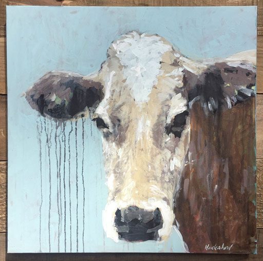 Cow Painting by Ashley Hackshaw - Jersey Cow