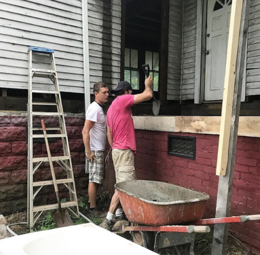 Concrete forms for the porch