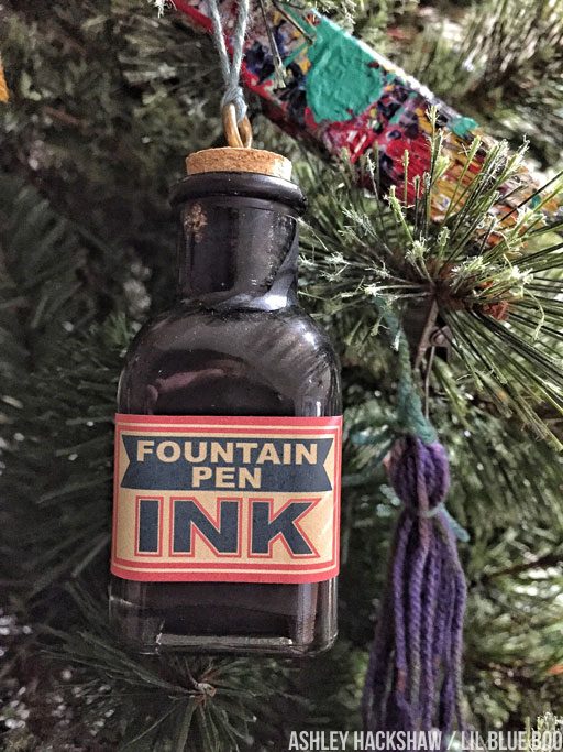 Vintage inspired DIY art supply ornaments for art themed tree
