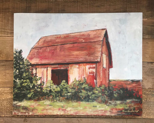 "The Barn in Bavaria" Acrylic 30" x 24" on Canvas Available on Etsy - Barn Painting by Ashley Hackshaw / Lil Blue Boo 