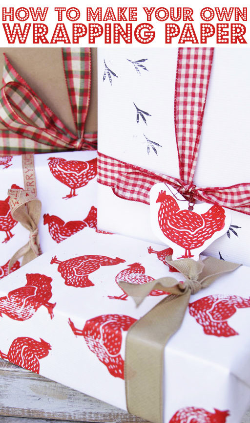 Chicken themed wrapping paper