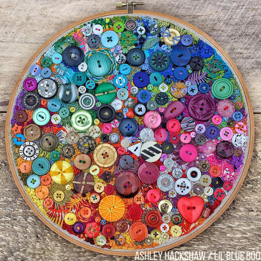 Button Art - A Year of Embroidery - One Button or Embroidery Stitch a Day for a Year - 365 Project 