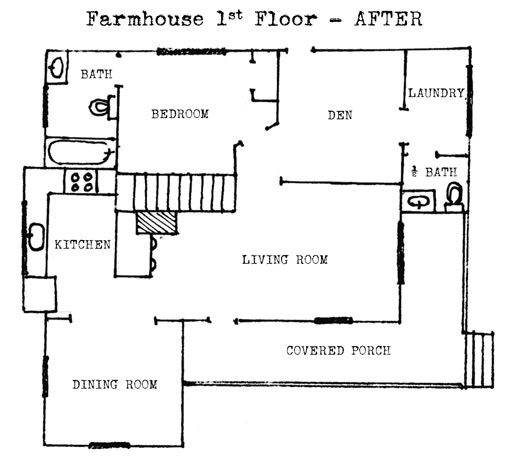 Farmhouse floor plan 1st floor after renovation 