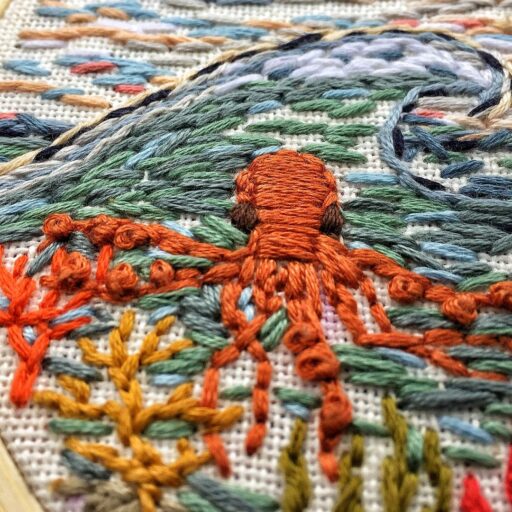 Sea life embroidery