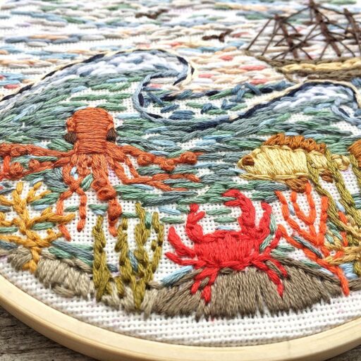 Sea life embroidery