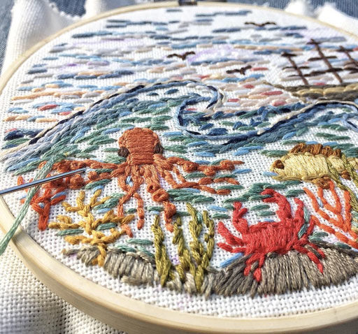 Travel Embroidery Art - New England Inspired Stitch Work