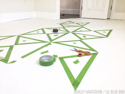 How to paint a pattern on a floor - quilt pattern using frog tape