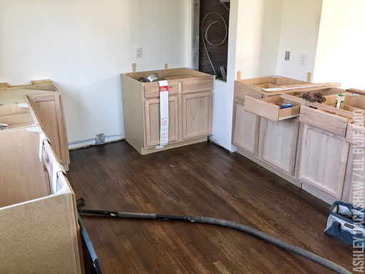 stock cabinets for farmhouse  kitchen renovation