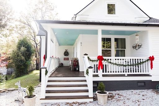 Farmhouse Christmas Wreath - porch railing decorations