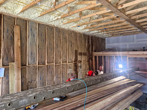 Birch wood ceiling