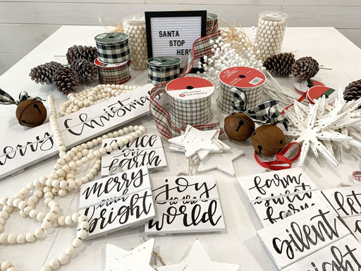 black and white christmas decorations