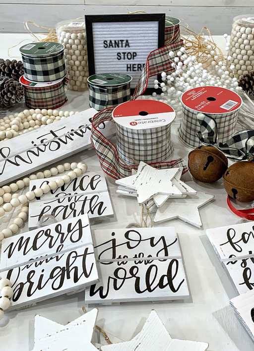 black and white buffalo plaid christmas decorations