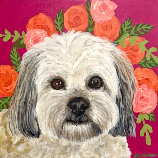 Dog portrait by Artist Ashley Hackshaw